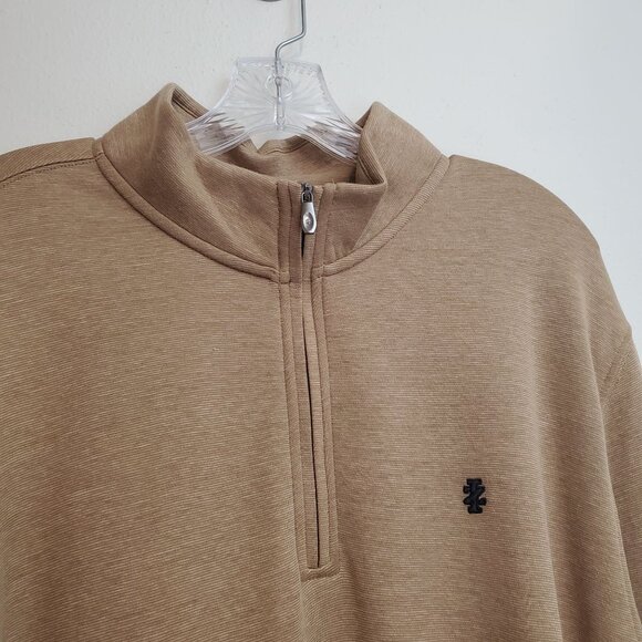 Izod Luxury Classics Long Sleeve Feeder Stripe 1/4 zip pullover - Picture 5 of 11